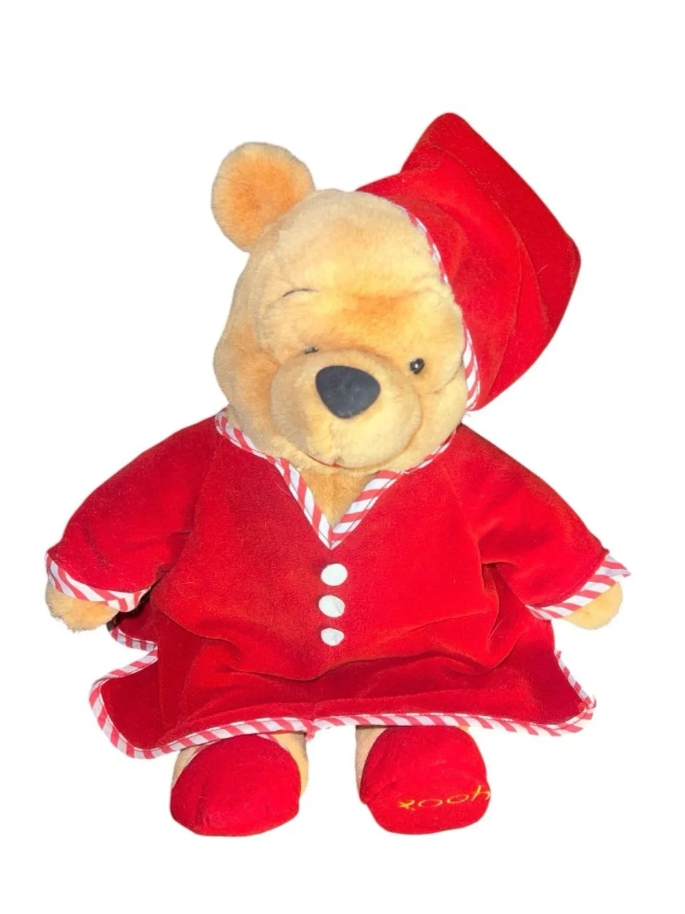 Vintage Disney Store Winnie the Pooh Christmas Pajama Plush Bear 14
